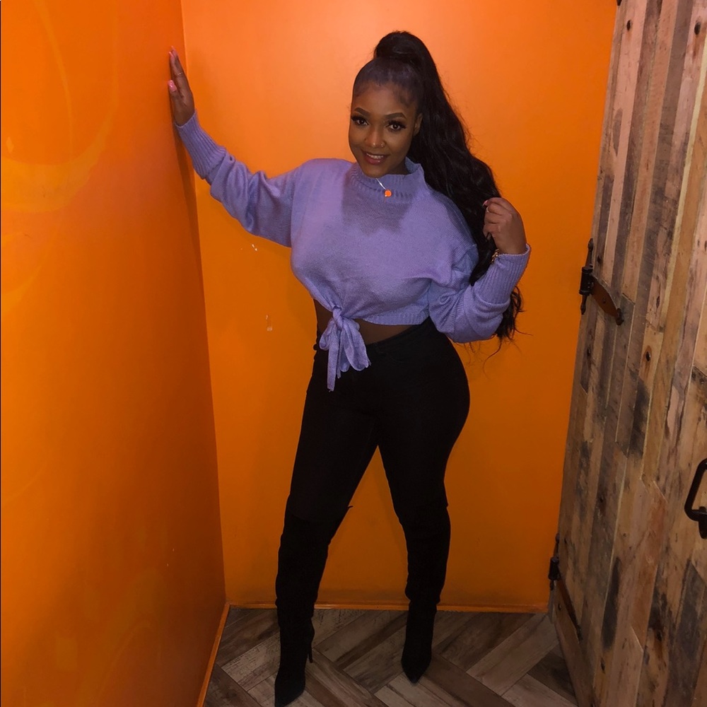 Fashion nova purple crop sweater